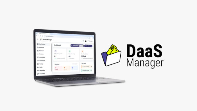 Darstellung eines Macbook mit dem Herweck DaaS-Manager auf dem Bildschirm