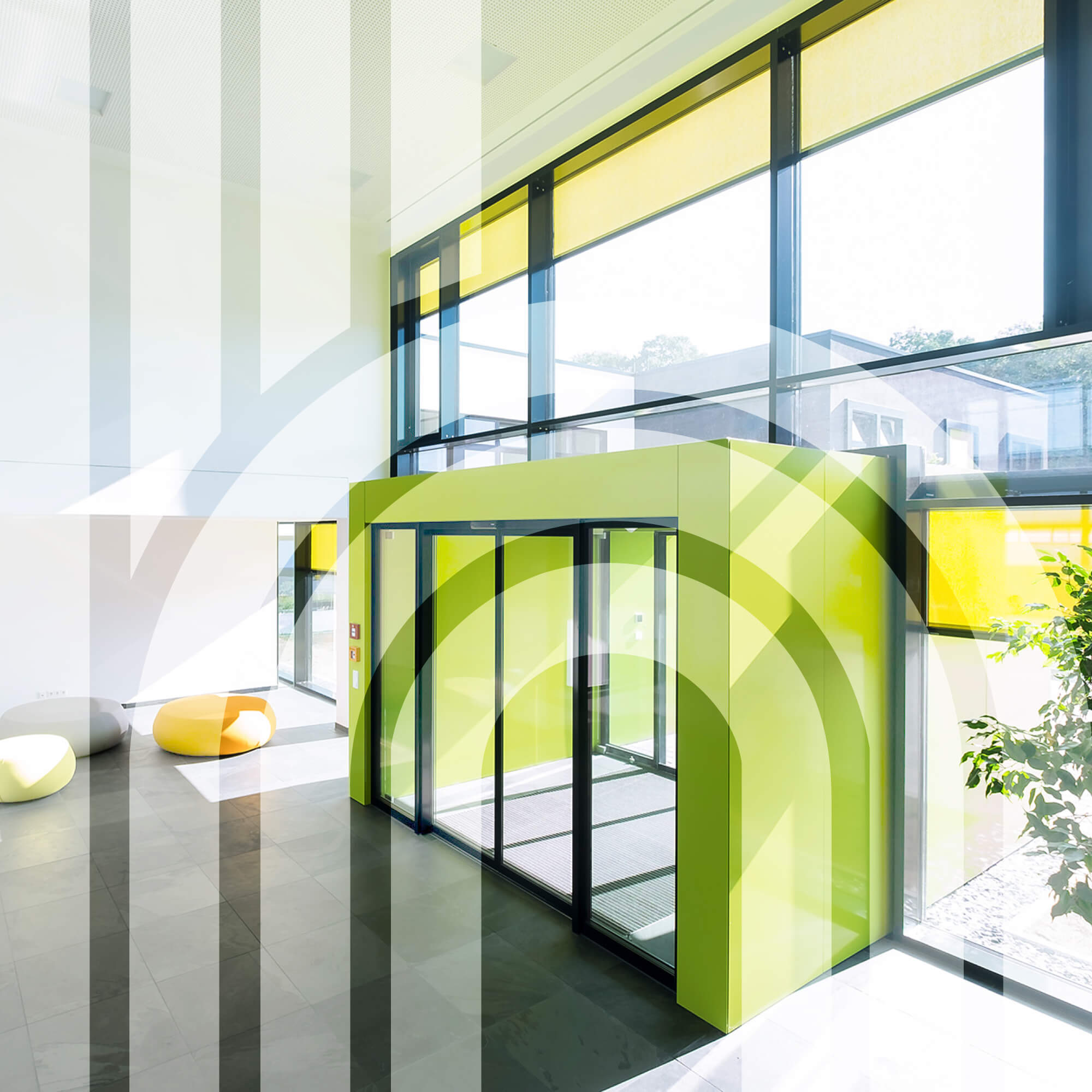 Der moderne Empfangsbereich am Hauptsitz der Herweck AG in St. Ingbert