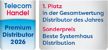 Telecom Handel – Premium Distributor 2026 – Distributor des Jahres, Sonderpreis Beste Systemhaus Distribution