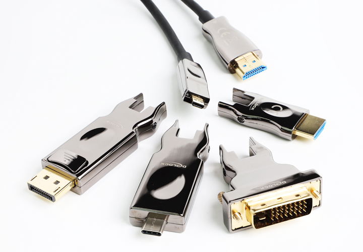 Verschiedene silberne Delock HDMI AOC-Anschlüsse